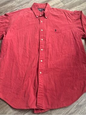 Polo by Ralph Lauren Men's Coral-Red Button-Down Shirt